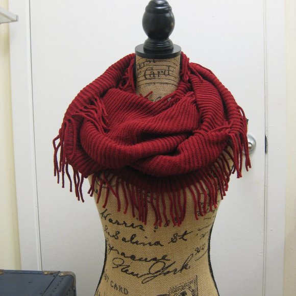 SWANK Accessories - NWT Swank red infinity fringe scarf wrap